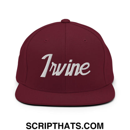 Irvine Script Snapback Hat Maroon