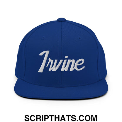 Irvine Script Snapback Hat Royal Blue