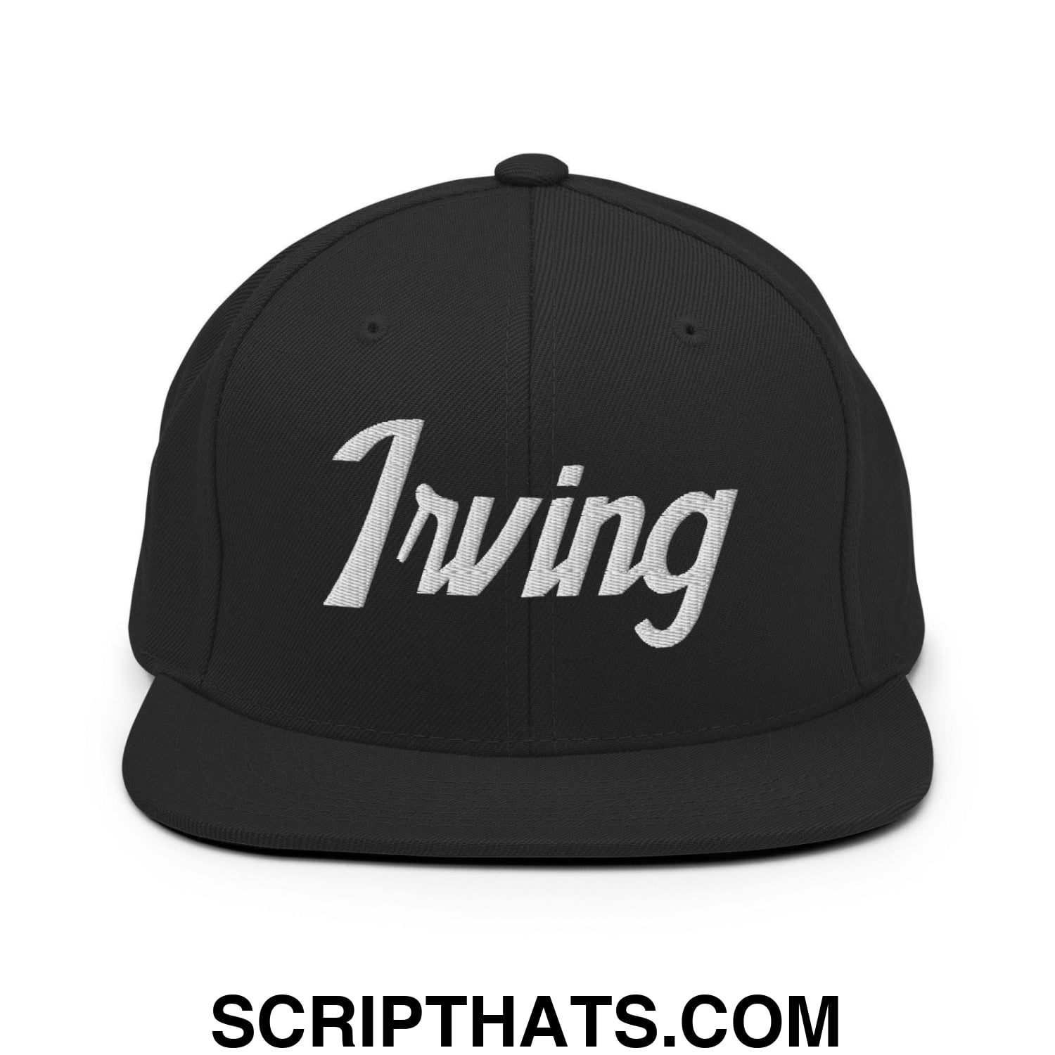 Irving Script Snapback Hat Black