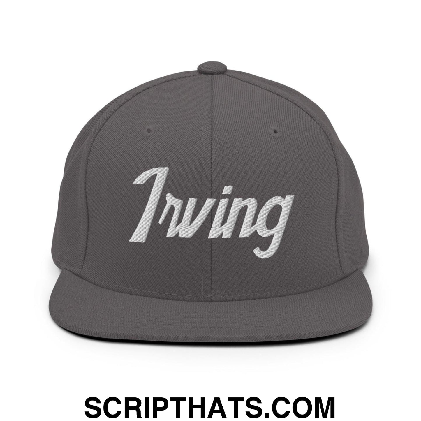 Irving Script Snapback Hat Dark Grey