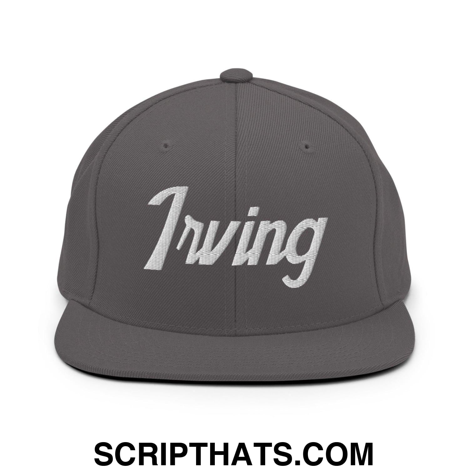 Irving Script Snapback Hat Dark Grey
