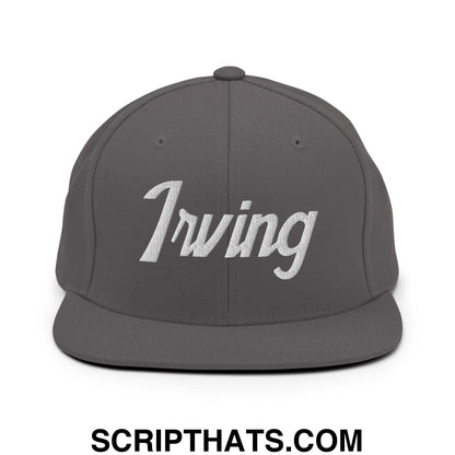 Irving Script Snapback Hat Dark Grey