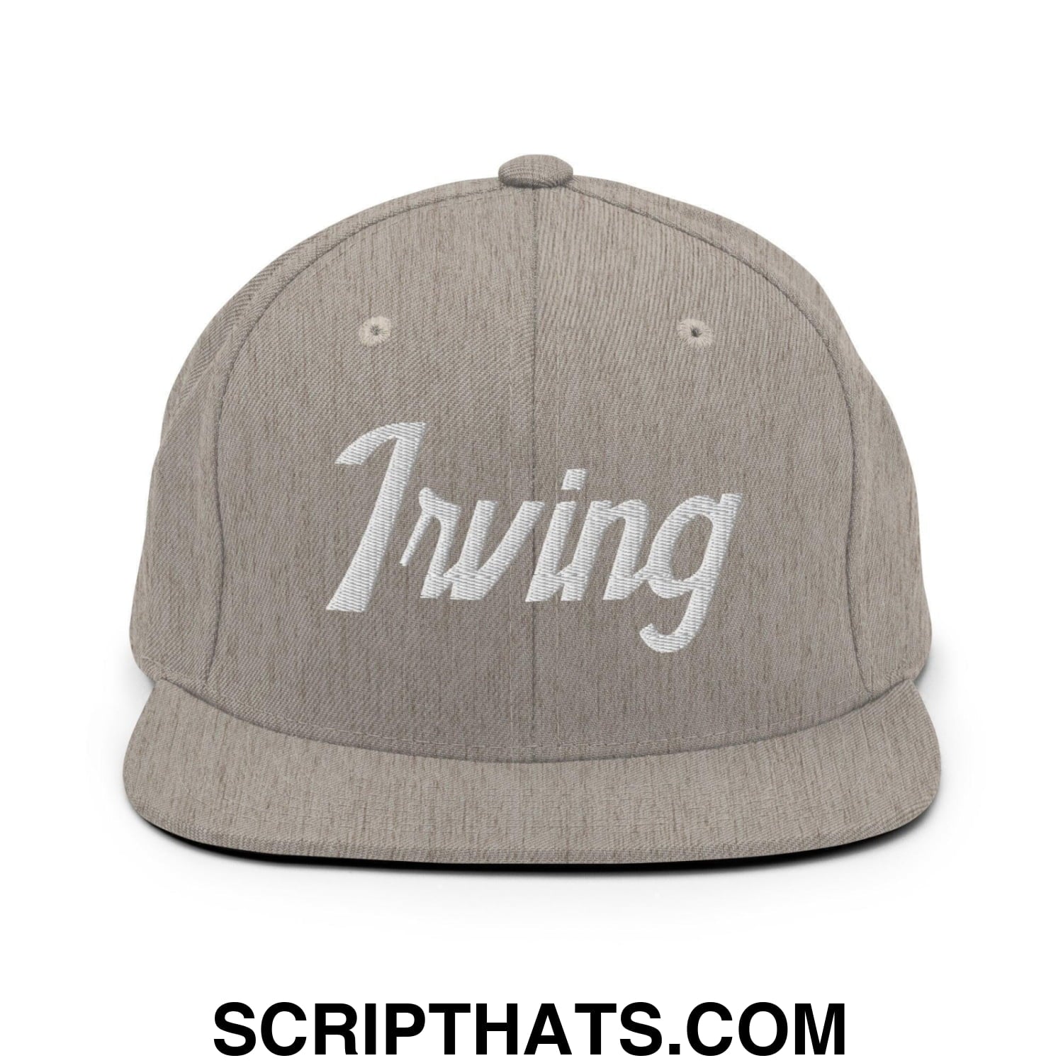 Irving Script Snapback Hat Heather Grey