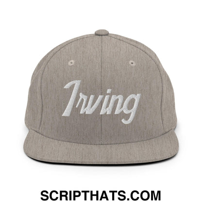 Irving Script Snapback Hat Heather Grey