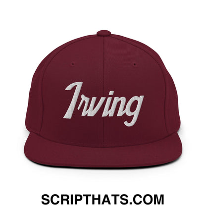 Irving Script Snapback Hat Maroon