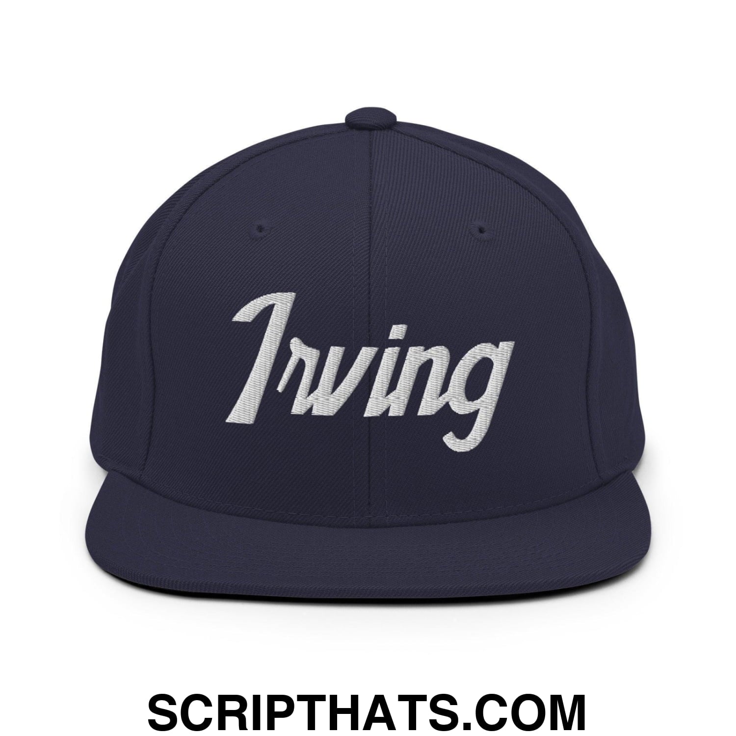 Irving Script Snapback Hat Navy