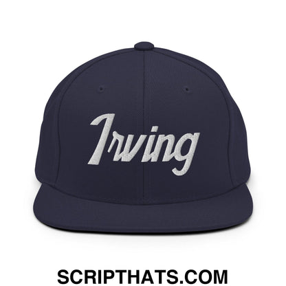 Irving Script Snapback Hat Navy