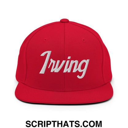 Irving Script Snapback Hat Red