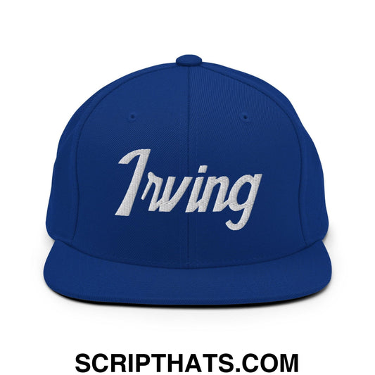 Irving Script Snapback Hat Royal Blue
