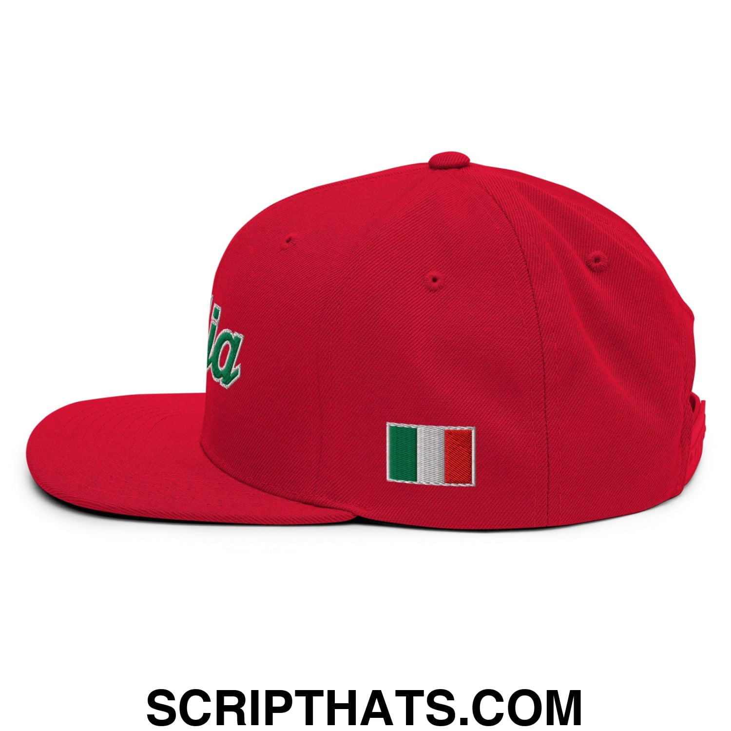 Italia Olympics / World Cup Embroidered Flat Bill Brim Snapback Hat Default Title