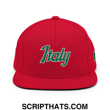 Italy Olympics / World Cup Embroidered Flat Bill Brim Snapback Hat Default Title