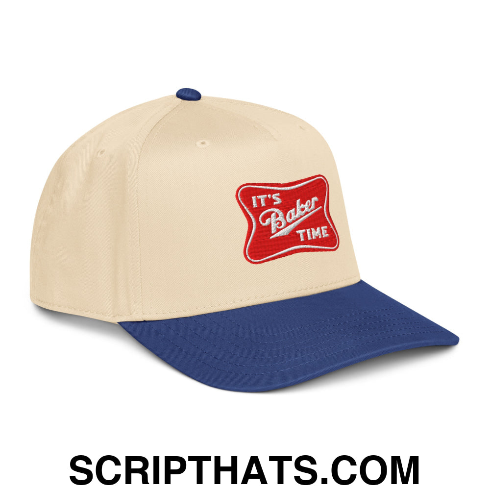 It's Baker Time Embroidered Baseball Snapback Hat Royal Natural