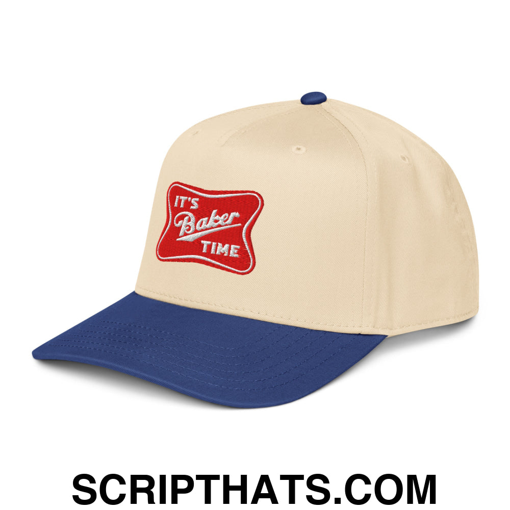 It's Baker Time Embroidered Baseball Snapback Hat Royal Natural