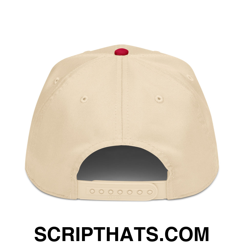It's Baker Time Embroidered Baseball Snapback Hat Red Natural