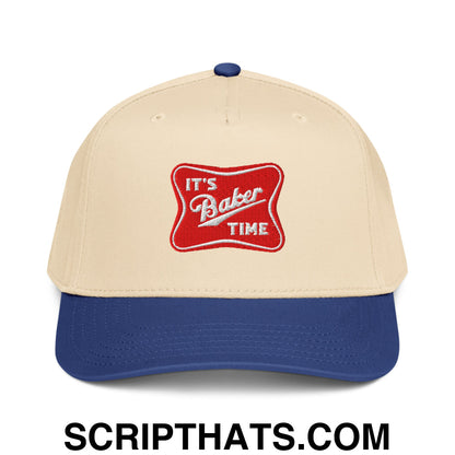 It's Baker Time Embroidered Baseball Snapback Hat Royal Natural