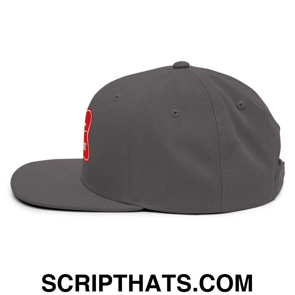 It's Baker Time Embroidered Flat Bill Brim Snapback Hat Dark Grey