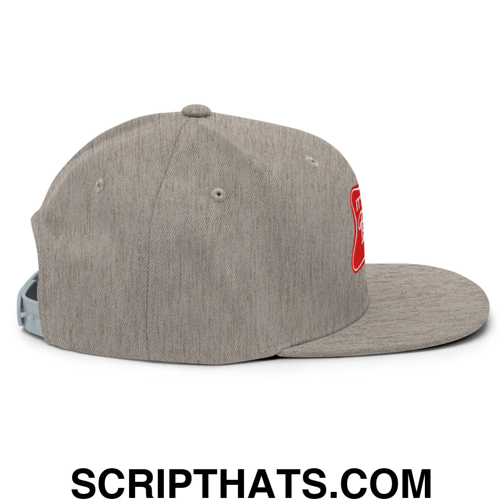 It's Baker Time Embroidered Flat Bill Brim Snapback Hat Heather Grey
