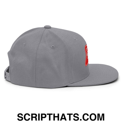 It's Baker Time Embroidered Flat Bill Brim Snapback Hat Silver