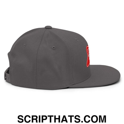 It's Baker Time Embroidered Flat Bill Brim Snapback Hat Dark Grey
