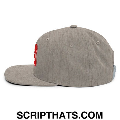 It's Baker Time Embroidered Flat Bill Brim Snapback Hat Heather Grey