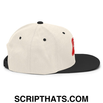 It's Baker Time Embroidered Flat Bill Brim Snapback Hat Natural Black