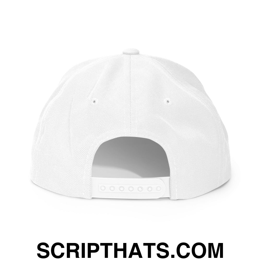 It's Baker Time Embroidered Flat Bill Brim Snapback Hat White