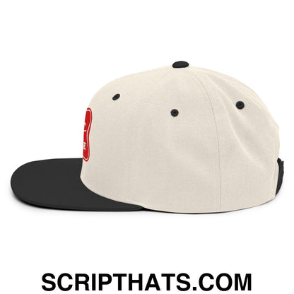 It's Baker Time Embroidered Flat Bill Brim Snapback Hat Natural Black