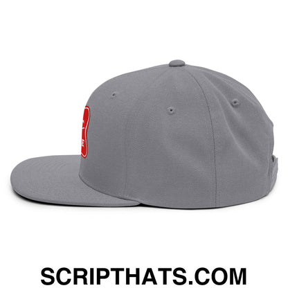 It's Baker Time Embroidered Flat Bill Brim Snapback Hat Silver