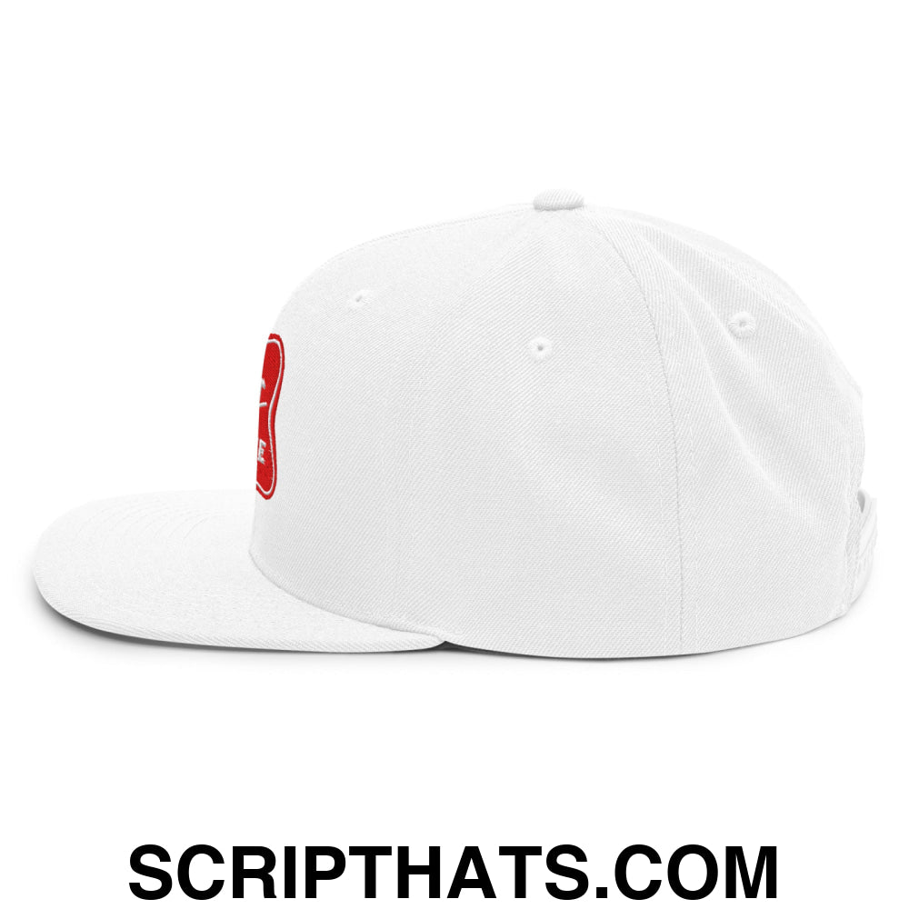 It's Baker Time Embroidered Flat Bill Brim Snapback Hat White