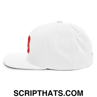 It's Baker Time Embroidered Flat Bill Brim Snapback Hat White