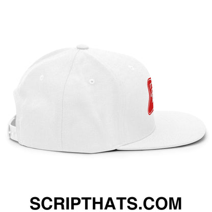 It's Baker Time Embroidered Flat Bill Brim Snapback Hat White