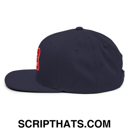 It's Baker Time Embroidered Flat Bill Brim Snapback Hat Navy