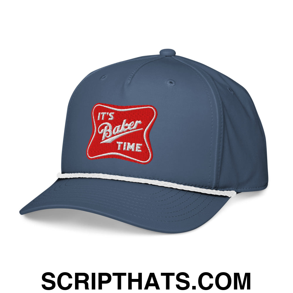 It's Baker Time Embroidered Rope Hat Light Blue White