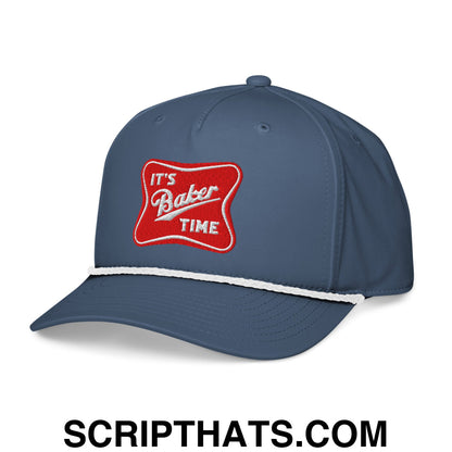 It's Baker Time Embroidered Rope Hat Light Blue White