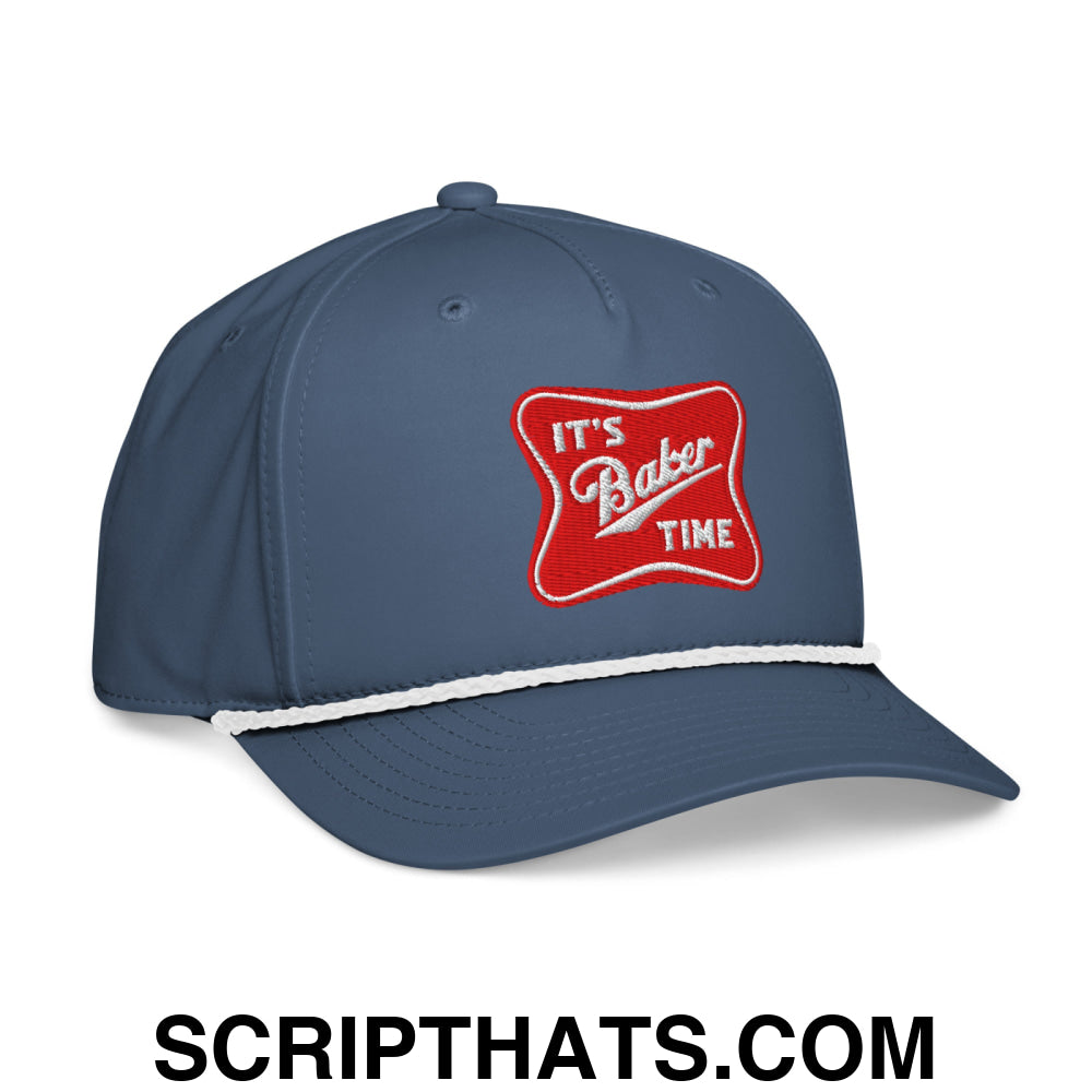 It's Baker Time Embroidered Rope Hat Light Blue White