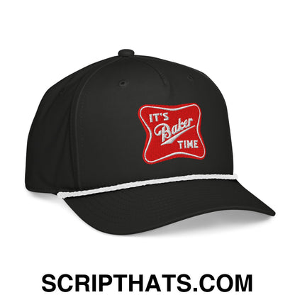 It's Baker Time Embroidered Rope Hat Black White