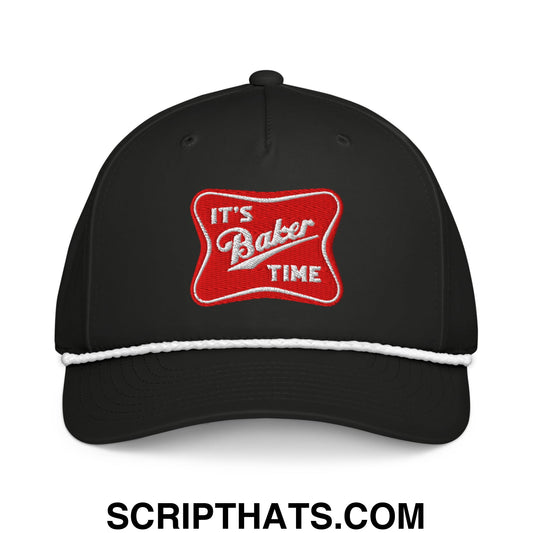 It's Baker Time Embroidered Rope Hat Black White