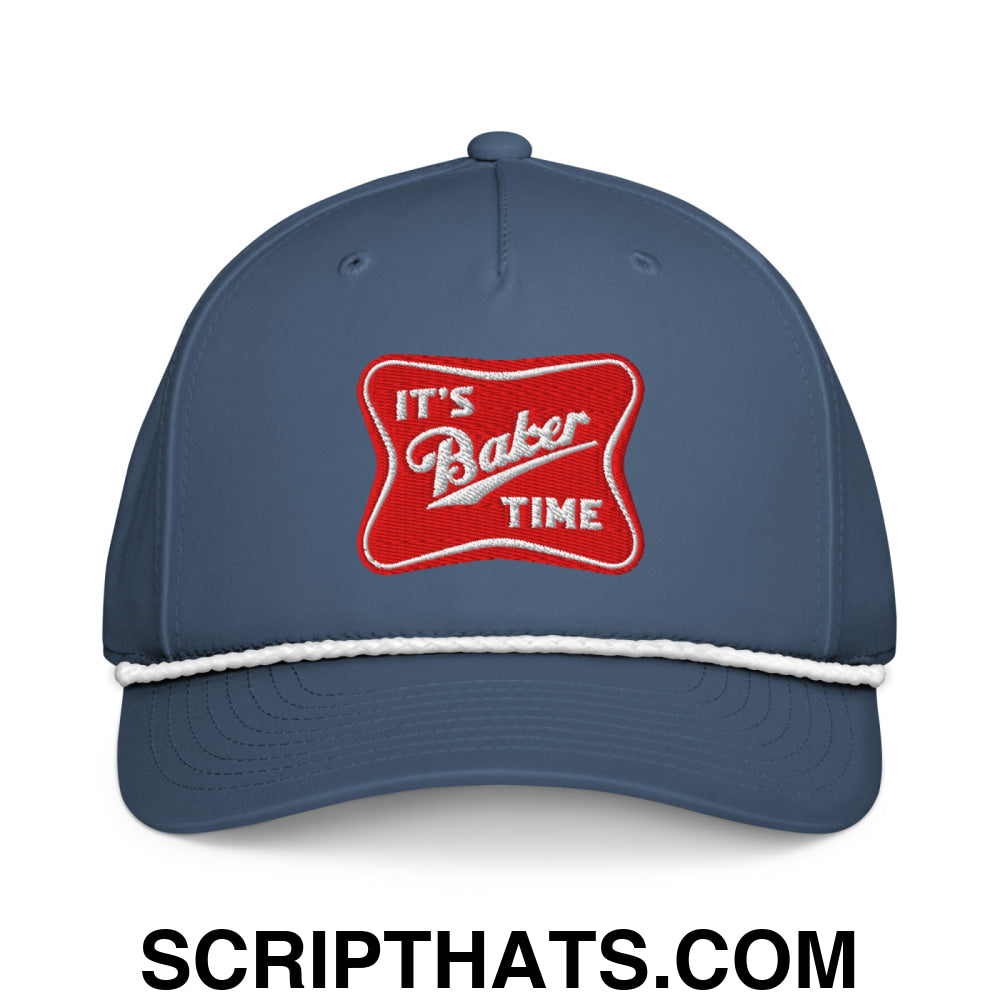 It's Baker Time Embroidered Rope Hat Light Blue White