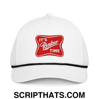 It's Baker Time Embroidered Rope Hat White Black