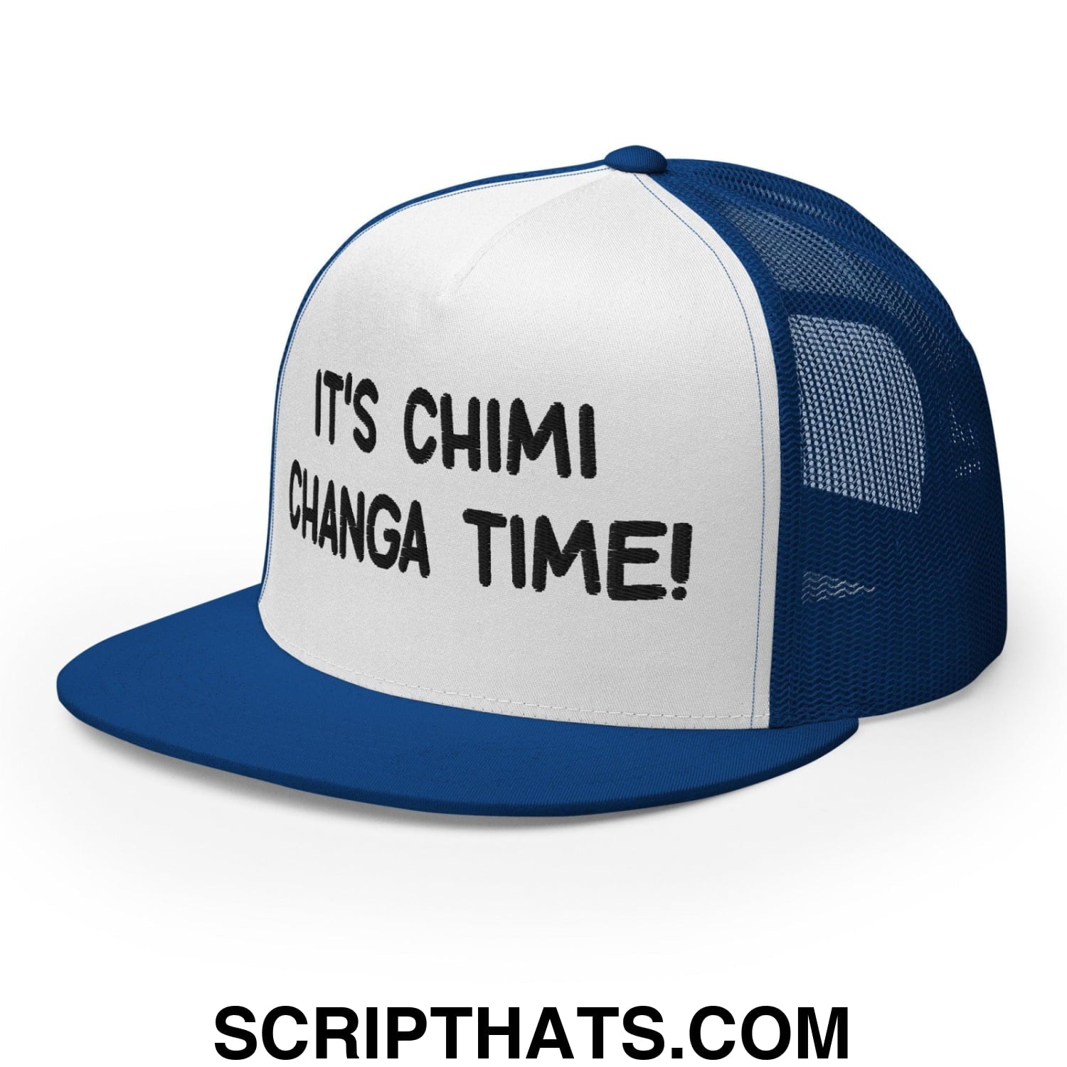 It's Chimi Changa Time Regular Trucker Show Hat Royal White Royal