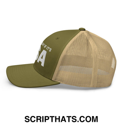 It's Not Gay if it's TSA Retro Trucker Hat Moss Khaki