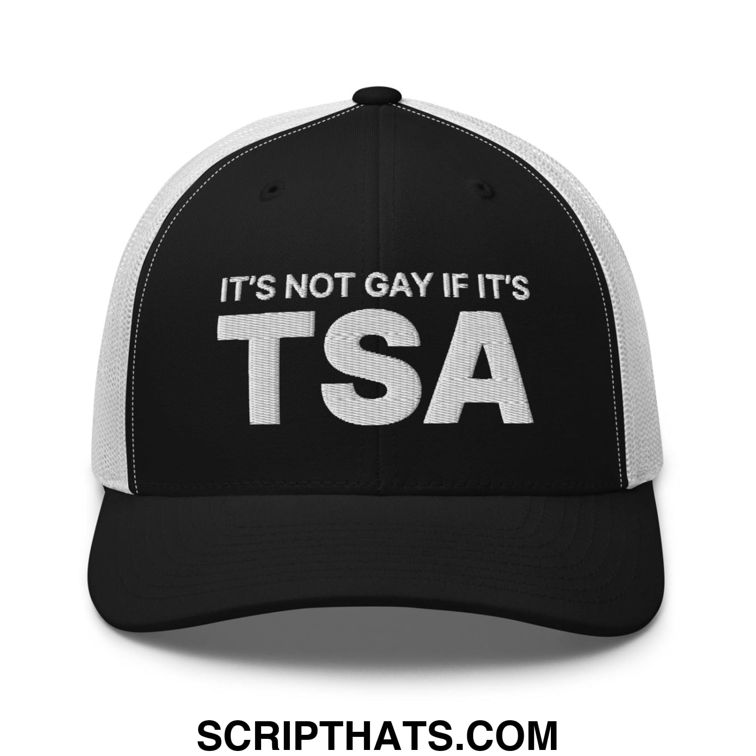 It's Not Gay if it's TSA Retro Trucker Hat Black White