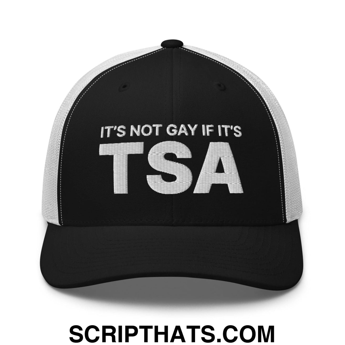It's Not Gay if it's TSA Retro Trucker Hat Black White