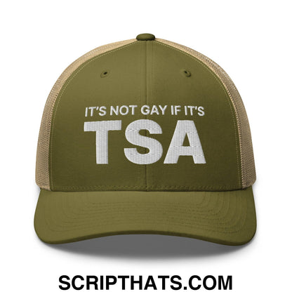 It's Not Gay if it's TSA Retro Trucker Hat Moss Khaki