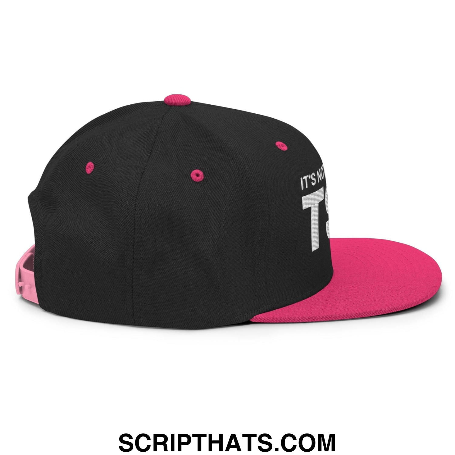 It's Not Gay if it's TSA Snapback Hat Black Neon Pink