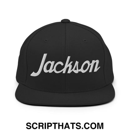 Jackson Script Snapback Hat Black