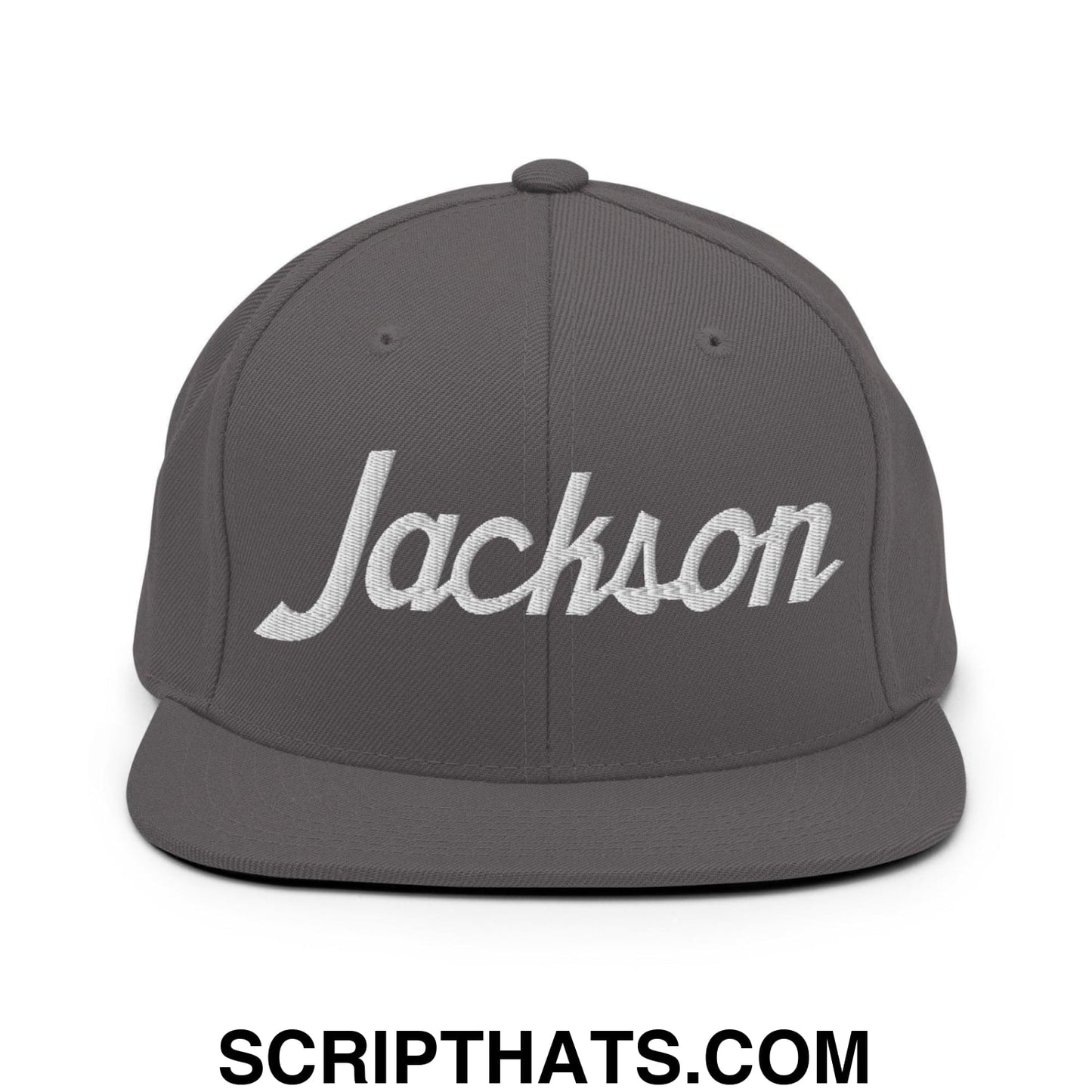 Jackson Script Snapback Hat Dark Grey