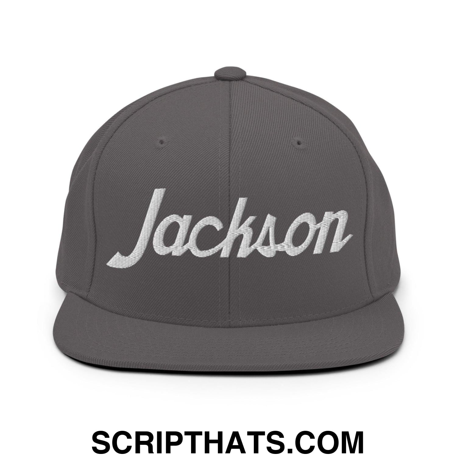 Jackson Script Snapback Hat Dark Grey