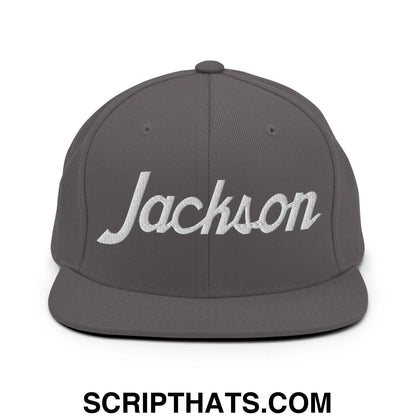 Jackson Script Snapback Hat Dark Grey