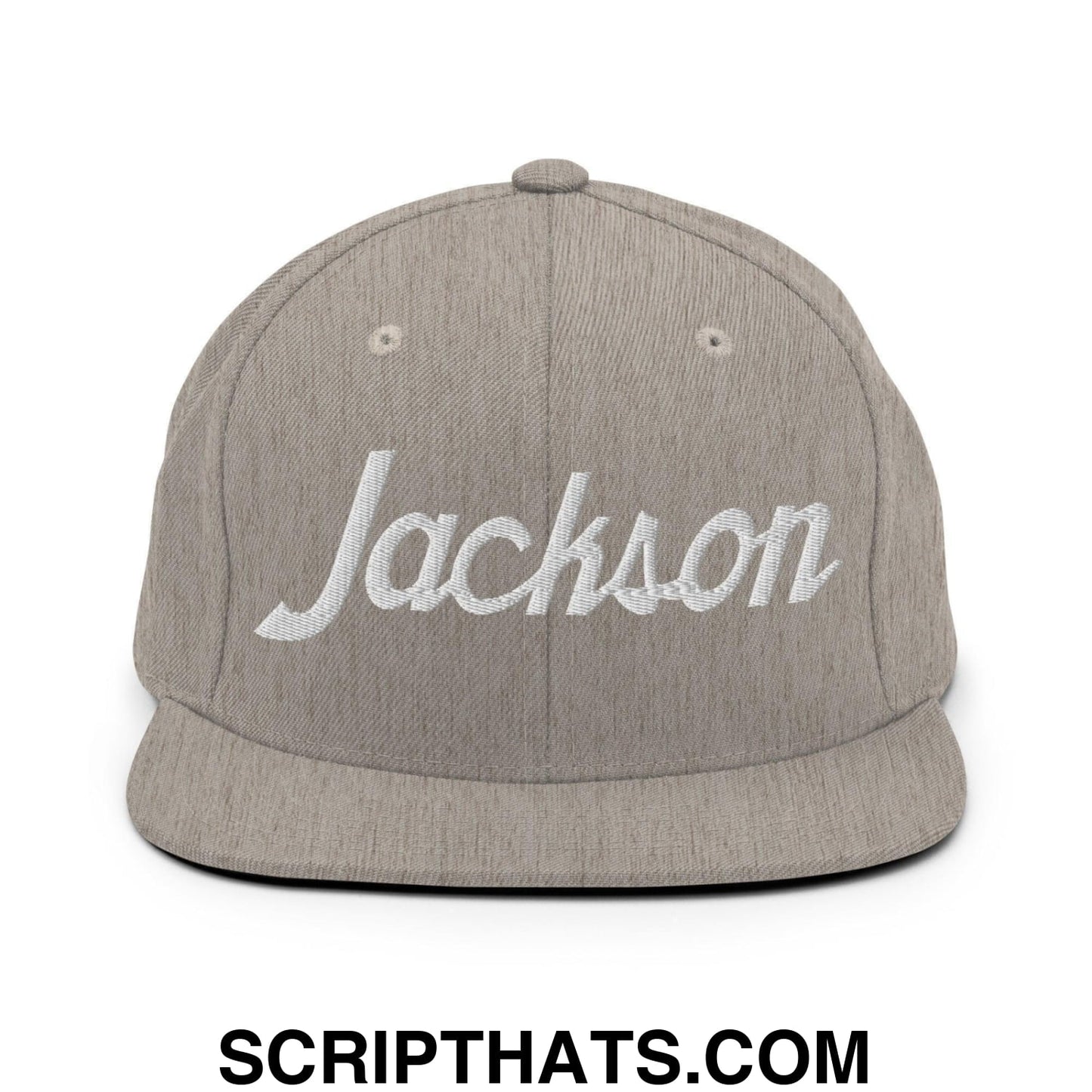Jackson Script Snapback Hat Heather Grey